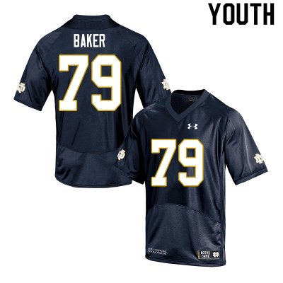 Notre Dame Fighting Irish Youth Tosh Baker #79 Navy Under Armour Authentic Stitched College NCAA Football Jersey TEE1199DU
